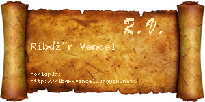 Ribár Vencel névjegykártya
